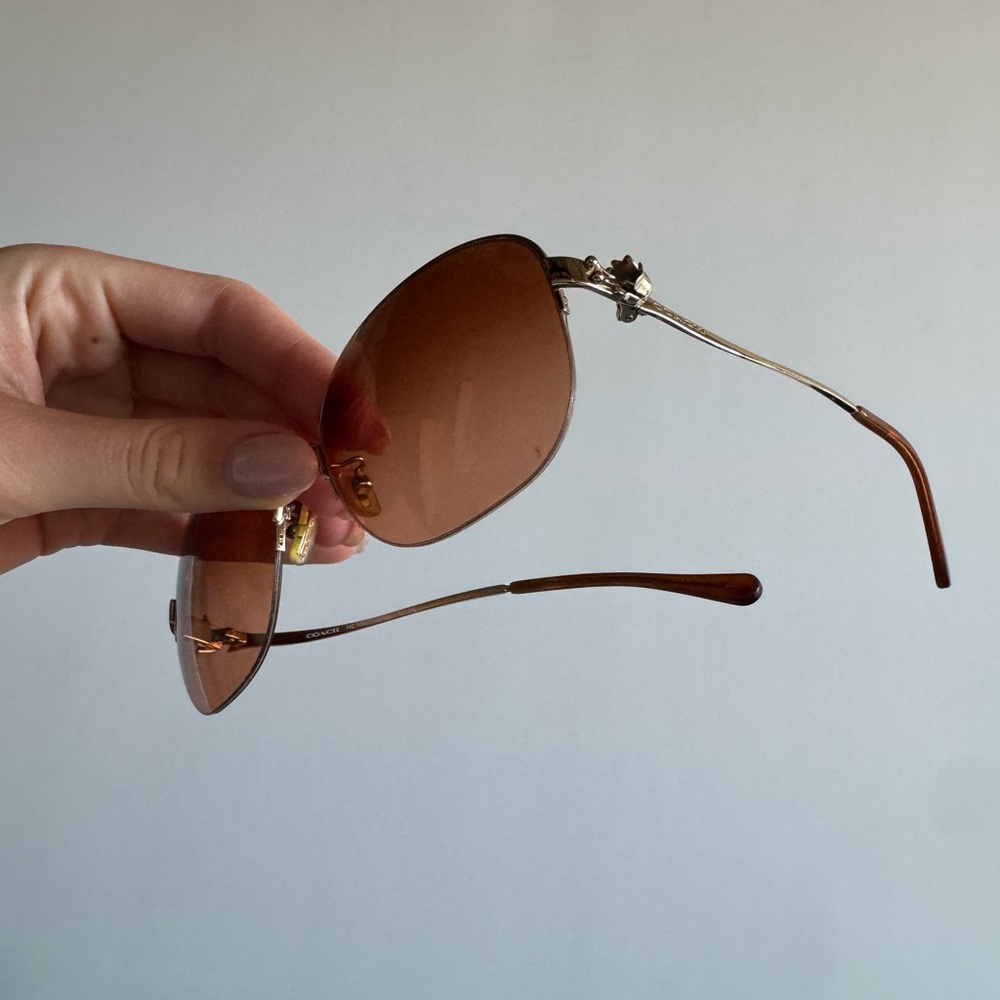 COACH Gold and Brown Sunglasses - Picture 4 of 6